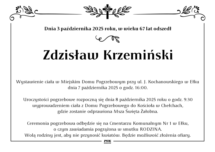 Krzemiński Zdzisław - nekrolog